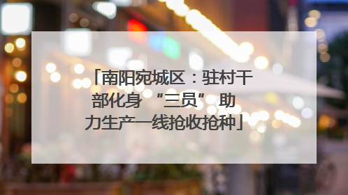 南阳宛城区：驻村干部化身 “三员” 助力生产一线抢收抢种