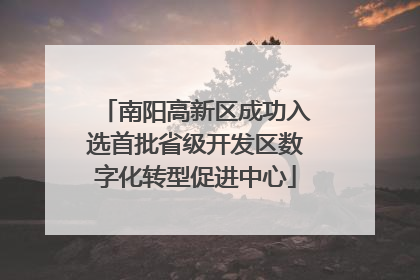 南阳高新区成功入选首批省级开发区数字化转型促进中心