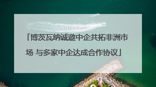 博茨瓦纳诚邀中企共拓非洲市场 与多家中企达成合作协议