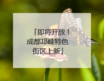 即将开放！成都邛崃特色街区上新