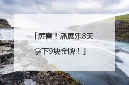 厉害！潘展乐8天拿下9块金牌！