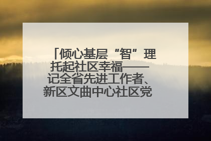 倾心基层“智”理 托起社区幸福——记全省先进工作者、新区文曲中心社区党委书记董世弘