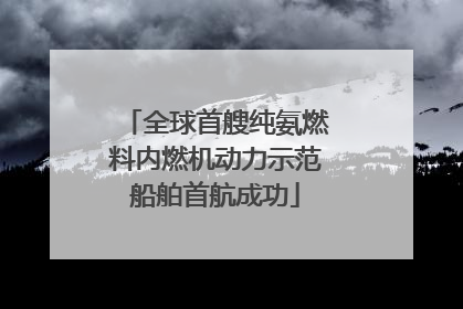 全球首艘纯氨燃料内燃机动力示范船舶首航成功