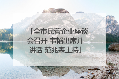 全市民营企业座谈会召开 韦韬出席并讲话 范兆森主持