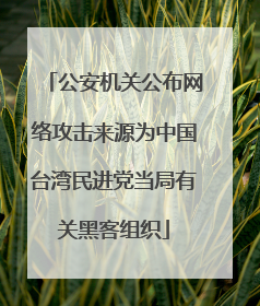 公安机关公布网络攻击来源为中国台湾民进党当局有关黑客组织