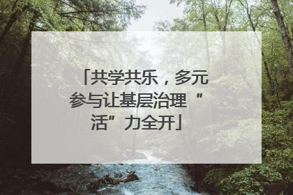 共学共乐，多元参与让基层治理“活”力全开