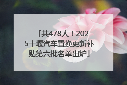 共478人！2025十堰汽车置换更新补贴第六批名单出炉