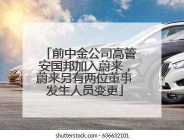 前中金公司高管安国邦加入蔚来，蔚来另有两位董事发生人员变更