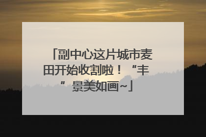 副中心这片城市麦田开始收割啦！“丰”景美如画~