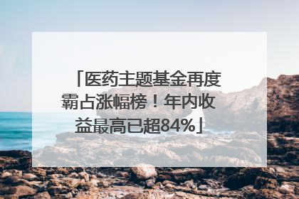 医药主题基金再度霸占涨幅榜！年内收益最高已超84%