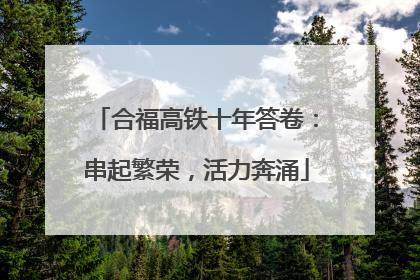 合福高铁十年答卷：串起繁荣，活力奔涌