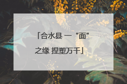 合水县 一“面”之缘 捏塑万千
