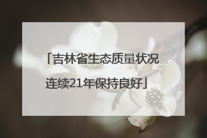 吉林省生态质量状况连续21年保持良好