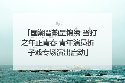 国潮晋韵呈锦绣 当打之年正青春 青年演员折子戏专场演出启动