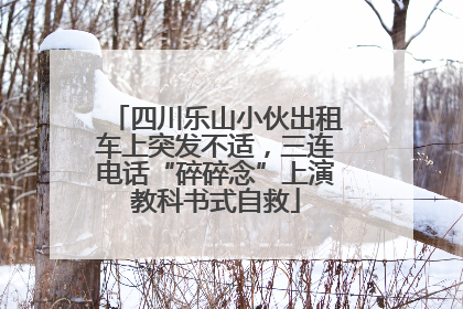 四川乐山小伙出租车上突发不适，三连电话“碎碎念”上演教科书式自救