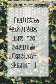 四川安岳经济开发区上榜“2024四川高质量发展产业园区”