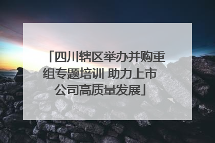 四川辖区举办并购重组专题培训 助力上市公司高质量发展