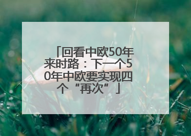 回看中欧50年来时路：下一个50年中欧要实现四个“再次”