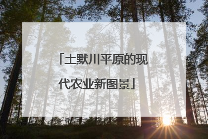 土默川平原的现代农业新图景