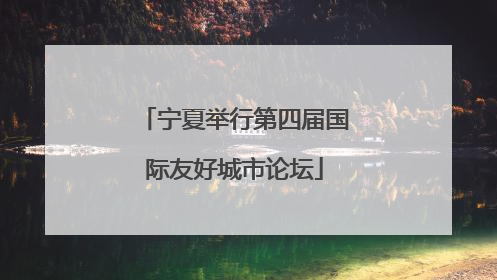 宁夏举行第四届国际友好城市论坛