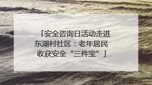 安全咨询日活动走进东湖村社区：老年居民收获安全“三件宝”