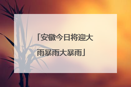 安徽今日将迎大雨暴雨大暴雨