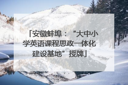 安徽蚌埠：“大中小学英语课程思政一体化建设基地”授牌