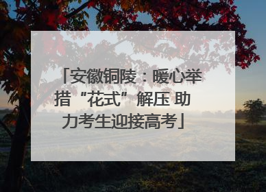 安徽铜陵：暖心举措“花式”解压 助力考生迎接高考