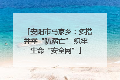 安阳市马家乡：多措并举“防溺亡” 织牢生命“安全网”