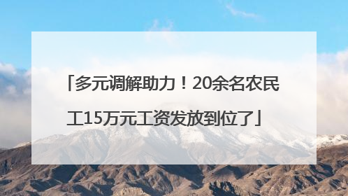 多元调解助力！20余名农民工15万元工资发放到位了