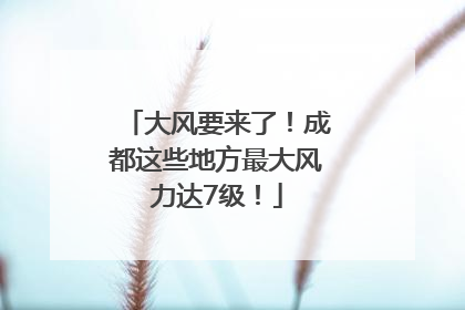 大风要来了！成都这些地方最大风力达7级！