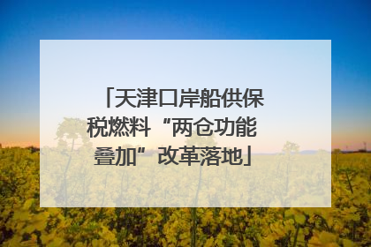 天津口岸船供保税燃料“两仓功能叠加”改革落地