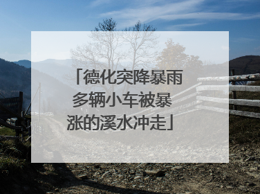 德化突降暴雨 多辆小车被暴涨的溪水冲走
