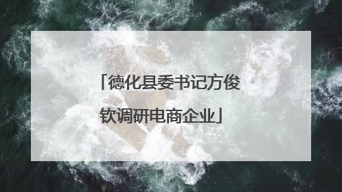 德化县委书记方俊钦调研电商企业