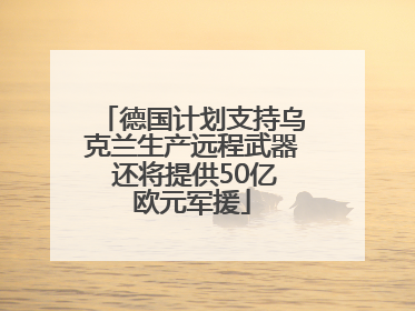 德国计划支持乌克兰生产远程武器 还将提供50亿欧元军援