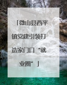 微山县西平镇党建引领打造家门口“就业圈”