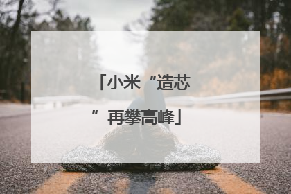小米“造芯”再攀高峰