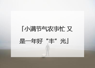 小满节气农事忙 又是一年好“丰”光