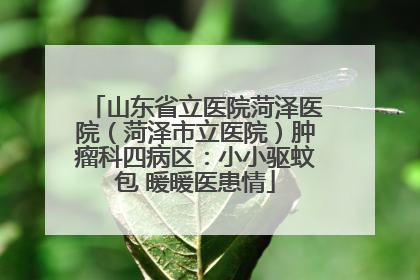 山东省立医院菏泽医院（菏泽市立医院）肿瘤科四病区：小小驱蚊包 暖暖医患情