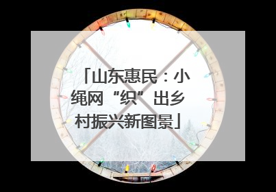 山东惠民：小绳网“织”出乡村振兴新图景