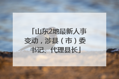 山东2地最新人事变动，涉县（市）委书记、代理县长