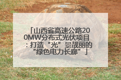 山西省高速公路200MW分布式光伏项目：打造“光”景靓丽的“绿色电力长廊”