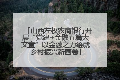 山西左权农商银行开展“党建+金融五篇大文章”以金融之力绘就乡村振兴新画卷
