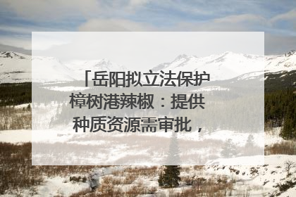 岳阳拟立法保护樟树港辣椒：提供种质资源需审批，违规最高罚5万