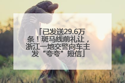 已发送29.6万条！斑马线前礼让，浙江一地交警向车主发“夸夸”短信