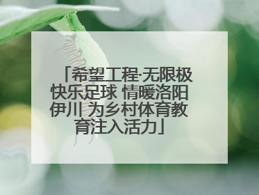 希望工程·无限极快乐足球 情暖洛阳伊川 为乡村体育教育注入活力