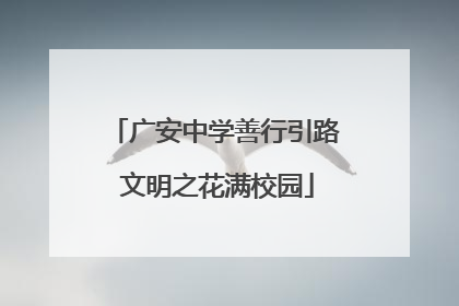 广安中学善行引路 文明之花满校园