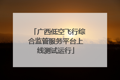 广西低空飞行综合监管服务平台上线测试运行
