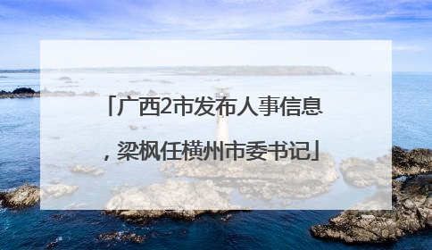 广西2市发布人事信息，梁枫任横州市委书记