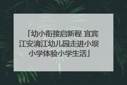 幼小衔接启新程 宜宾江安淯江幼儿园走进小坝小学体验小学生活